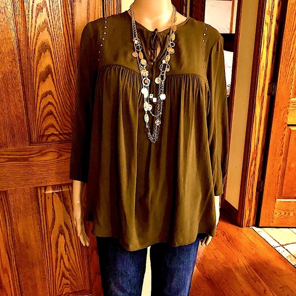 ✤👽❥❥5 4 $25 Lightweight M-Large Olive Green Uber Super Soft Compy Tunic! - Picture 2 of 6